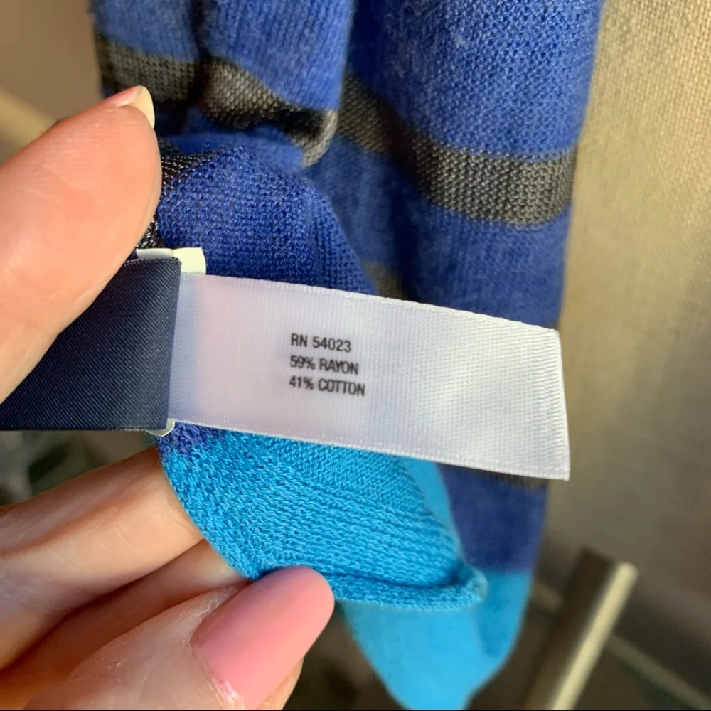 GAP blue stripe scarf & Preview green and black zig zag pattern extra long